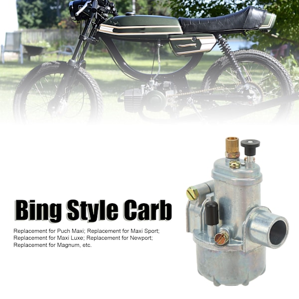 15mm Bing-tyylinen hiilihydraattimetalli ammattimaiset mopojen kaasuttimen vaihto Puch Maxi 50cc moottoreille