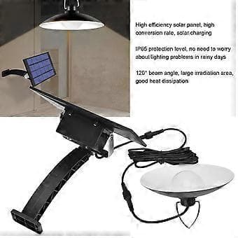 LED Solcellelampe med Solcellepanel IP65 Vanntett Taklampe Hagebelysning for Utested