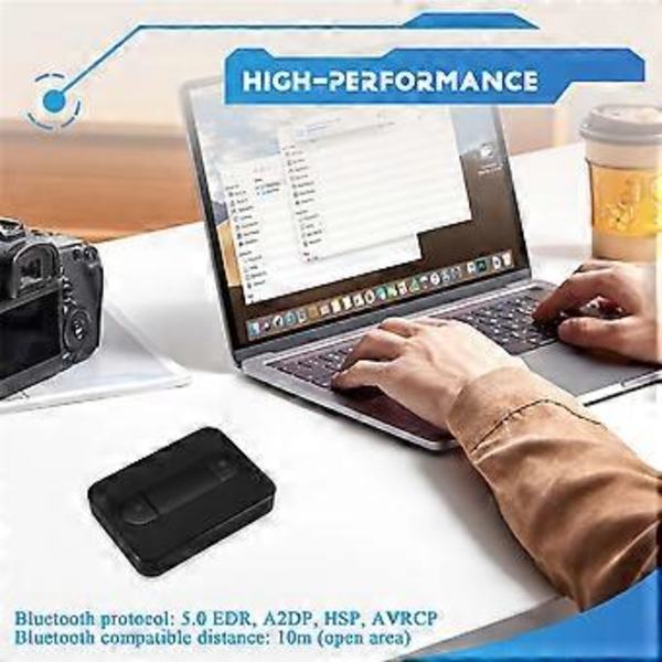Bluetooth 5.0 Sender Adapter Dual Link Link Hovedtelefoner Hjemmelydsystem Sort