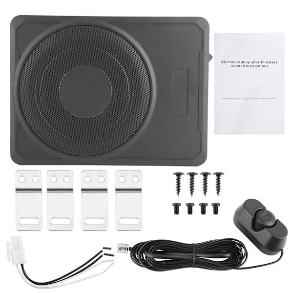 Bilsubwoofer Slim Förstärkare Baslåda Högtalare Under Säte Ljudenhet 10 tum 12V 800W