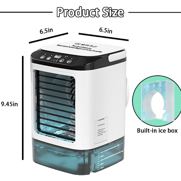 Kompakt Luftkylare, Portabla Luftkonditionerare Med USB-driven Mini Skrivbordsdesign, Justerbar Höjd För Optimal Kylning, 3 Hastigheter För Anpassning