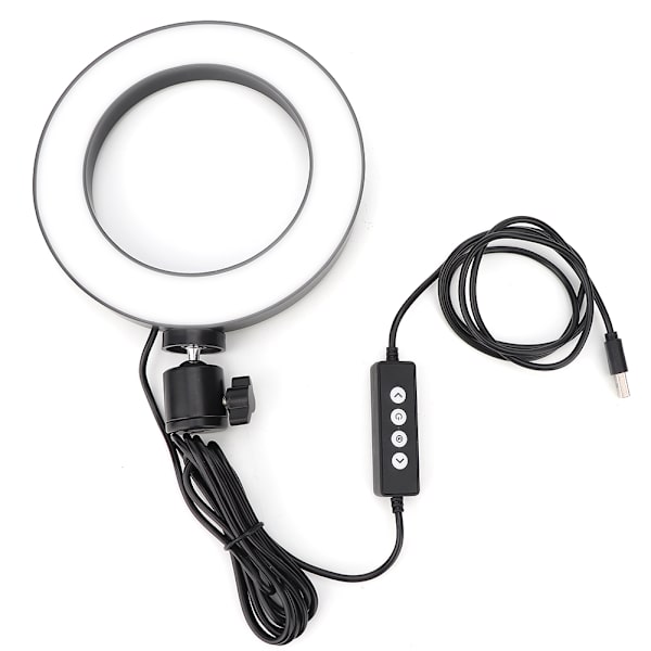 LED Ringlampa för Live Streaming Studiofotografering Selfie Tattoo Fylllampa Svart (6,5 tum)