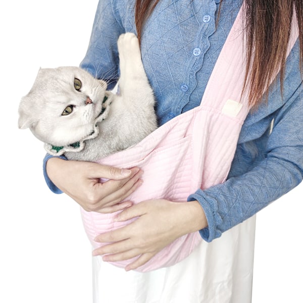 Pet Sling Bærer Portabel Canvas Håndtaske Hund Enkelt Skulder Bærer Taske til Udendørs Rejser Velegnet til Kæledyr Under 6,5 kg/14,3 lb Pink