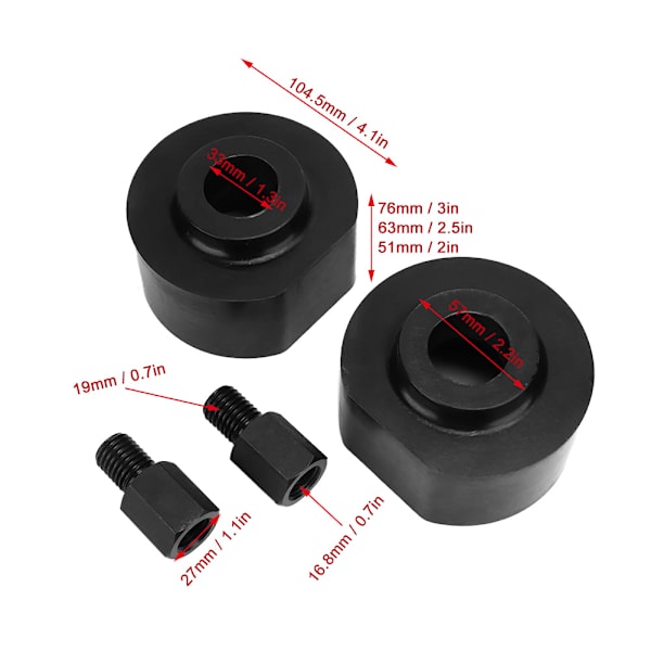 2 tum Fram Lyftkit med Stud Förlängare Passar för Ford F250 F350 1980-1998