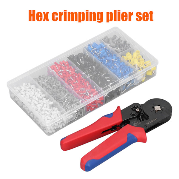 1900-delsats Hex-pressverktyg Koppar PVC Järntrådändhylsor för maskiner 0,25‑10mm²