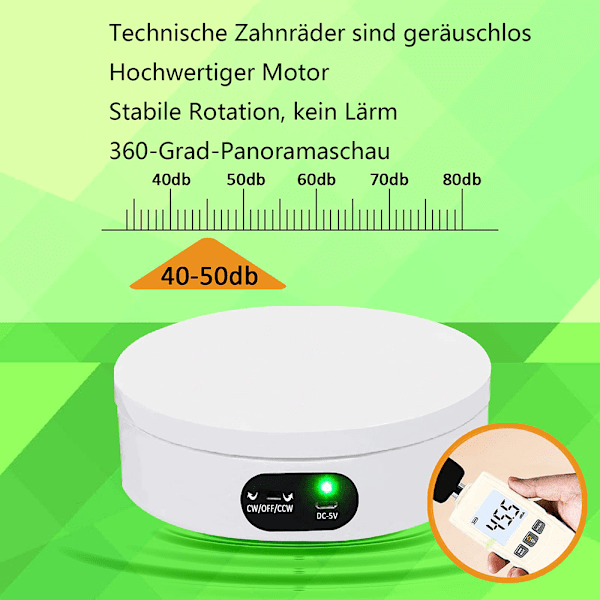 Justerbart Hastighetsdisplayställ, Automatisk Elektrisk Roterande Plattspelare med 360 Graders Rotation för Elegant Produktfotografering, Tyst Motor för
