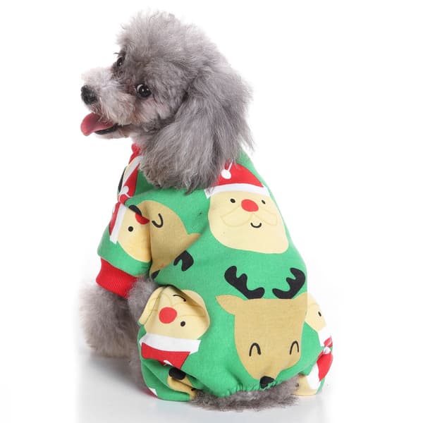Hunde Julepyjamas Kæledyrstøj Hunde Julekostumer Hvalpe Jumpsuits (Grøn)