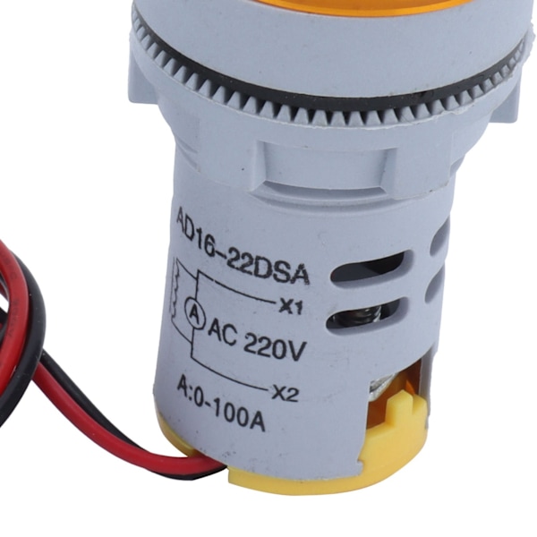 Digital Strömmätare Amperemeter Rund Noggrann Signalindikatorlampa AC 220V AD16‑22DSAGul