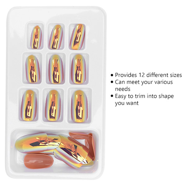 24 stk. Moderne Falske Negle Aftagelige Lyse Farver Falske Negle Patch Fuld Dækning Neglekunst Tips02