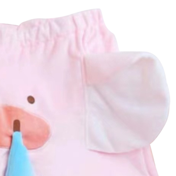 Shorts med Roligt Grismönster Löpande Näsa Söt Kort Byxa för Fest Samling Strand Hem XL för 55-65kg Rosa