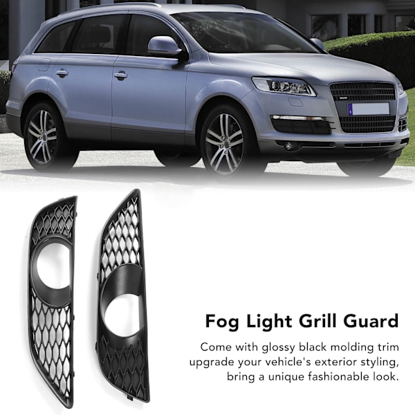 Frontfanger Grill for tåkelys 4L0807675C Svart Frontfanger Grill Erstatning for Q7 2009‑2015