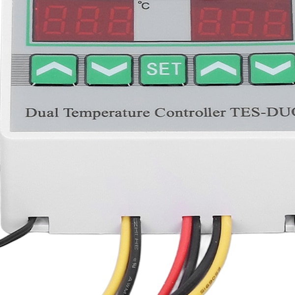 Digital Temperaturregulator Dobbelt Display Dobbelt Kontrol Multifunktionel Høj Præcision Elektronisk Termostatkontakt 220V