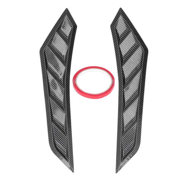 2 stk. Kulfiber-Style Hætteventiler Bonnet Cover Gummi Front Bonnet Vent Universal til Bil