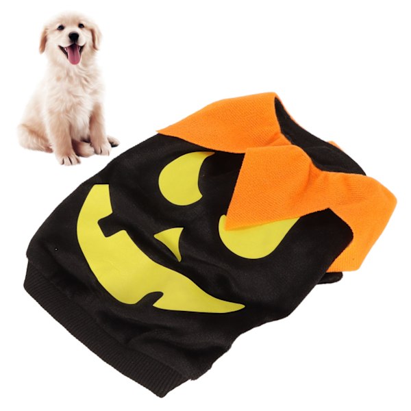 Halloween Dog Shirt Cute Pumpkin Ghosts Soft Elastic Pet Cosplay Clothes for Small Medium Dogs Cats Black M