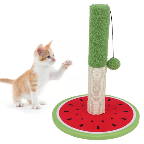 Kattenskrapestolpe i Sisal med Ball og Plysjplate for Innekatter og Kattunger