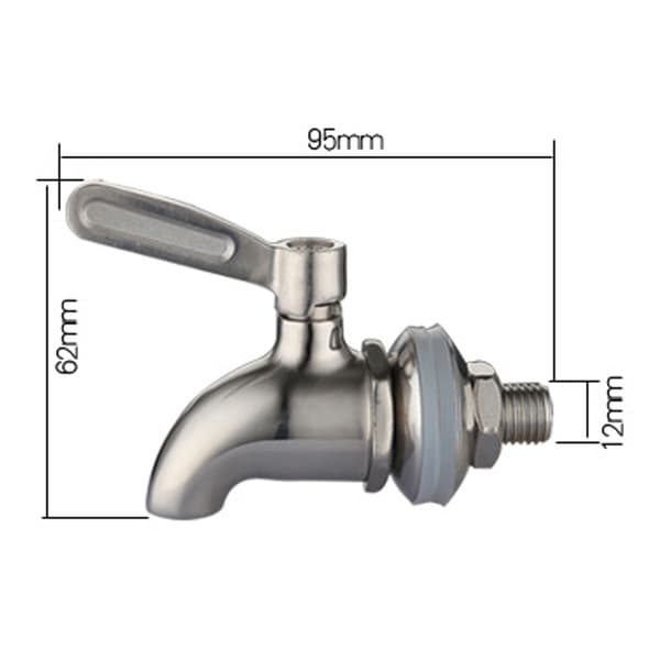 Holdbar drikkedispenser erstatningstapp, polert rustfritt stål, vanndispenser erstatningskran, passer til andre gravitasjonsfiltre style2 12mm