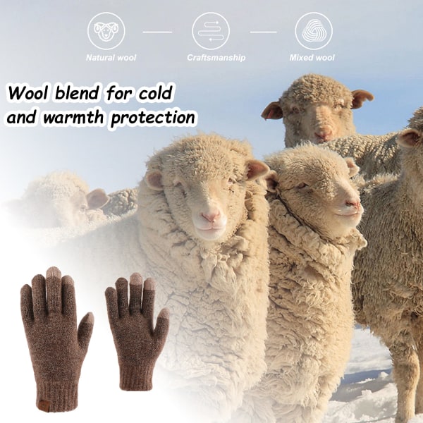 Dam Vinter Touchscreen Ull Magic Gloves Warm Knit Fleece Li
