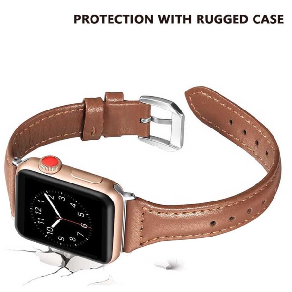 Läderband kompatibelt med Apple Watch 38mm-40mm /42mm-44mm,