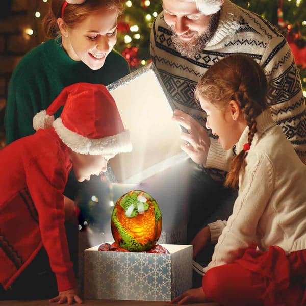 Lava dinosaur egg glødende drage egg skrivebordsdekorasjon julegave