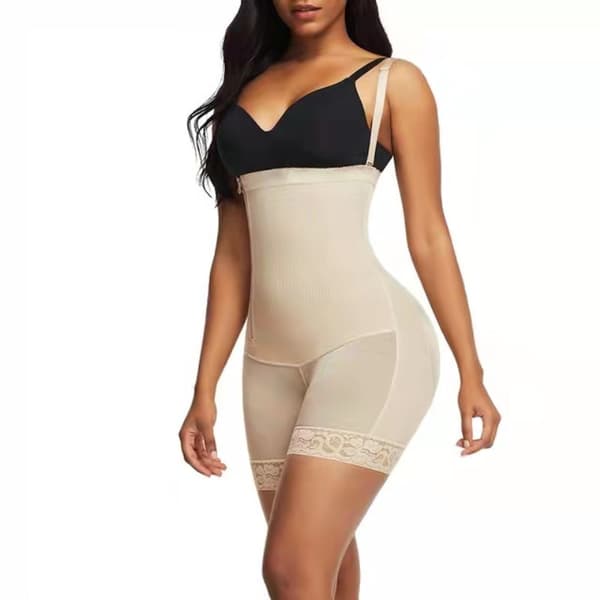 Kropsformer til kvinder Mavekontrol Shapewear Side lynlås Åben B