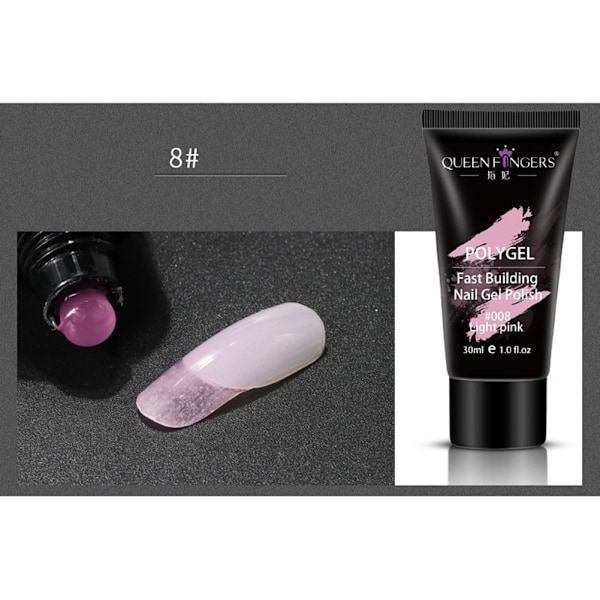30ml Ammattimainen Nopea Kide Kynsien Pidennyksen Liima Manikyyri UV-Gelirakentaja 8#Vaaleanpunainen