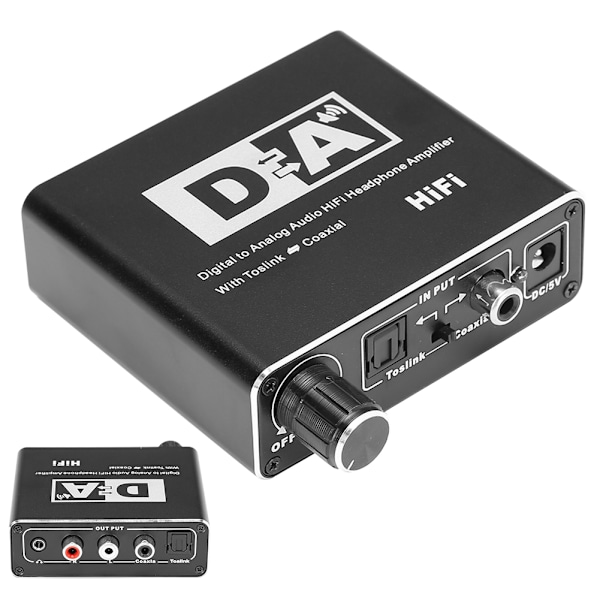 Digital till Analog Ljudkonverterare RCA 3,5 mm Jack Koaxial Optisk Kabeladapter Dekoder