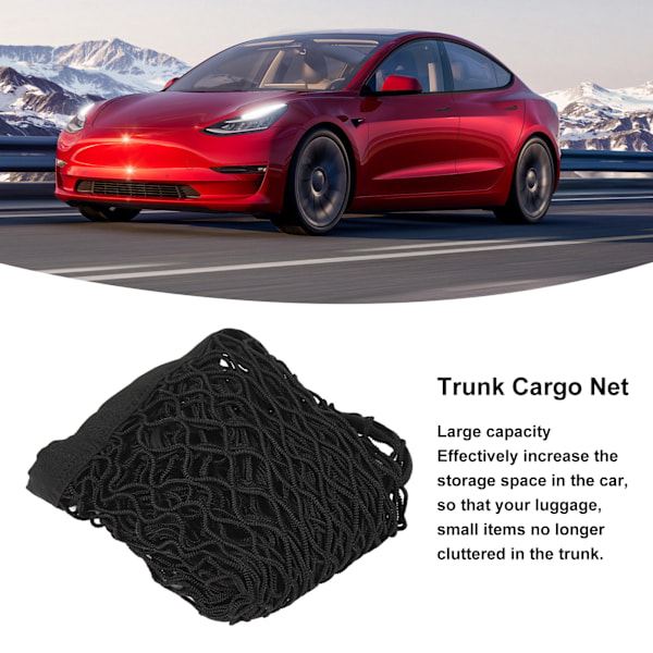 Bagageutrymmesnät i Nylon, Elastiskt Förvaringsnät, Ersättning för Tesla Model Y 2020 till 2023
