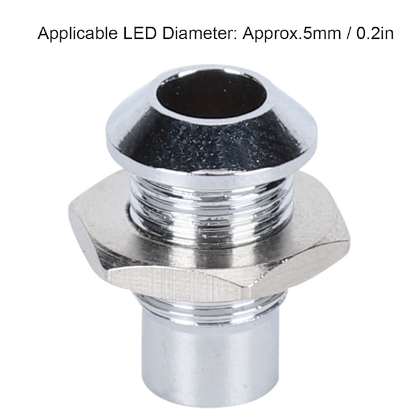 10 st Convex Kopparmetall LED-fäste Bas för 5mm / 0,2 tum Ljusdiod