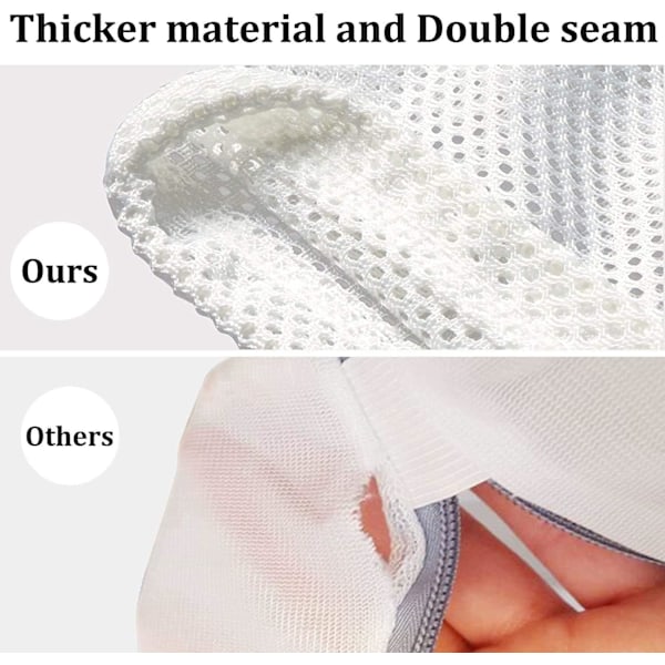 Tvättnätspåsar för ömtvätt, förbättrad tvätt med dragskodesign, genomsläppligt material för smidigt vattenflöde, skydd under tvätt