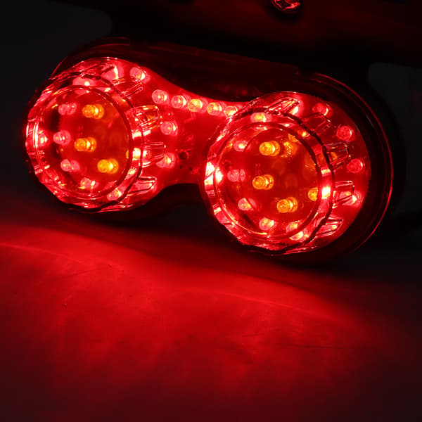 Multifunksjonell Motorsykkel LED Lys Baklys Blinklys Brems Skilt Integrert Lampe 2038 Red Shell