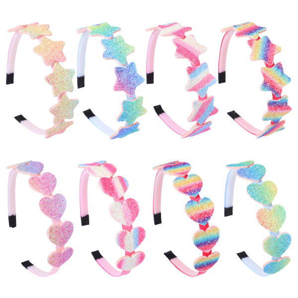 Rainbow- set Glitter Heart -tyttöjen otsanauhat Rainbow Girl