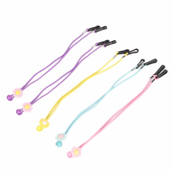 5 st Ansiktsmask Snodd Justerbar Trendig Vacker Stretchig Ansiktsmaskhållare med Clips för Barn Vuxna