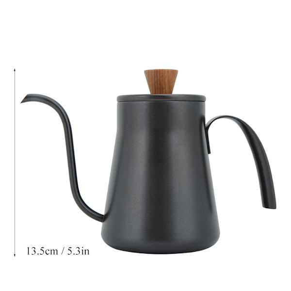 400ml Retro Kaffekanne i Rustfritt Stål med Smal Munn og Håndtak