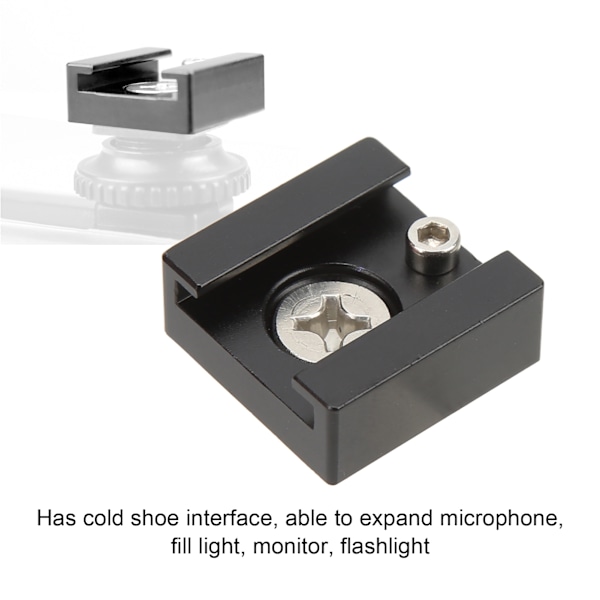Kold Sko Montering Adapter med 1/4 tommer Skrue til Kamera Bur Lommelygte Skærm Mikrofon