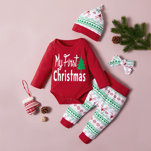 Jul Småbarn Spädbarn Baby Flicka Tröja Långärmad Kläder Höst Vinter Set
