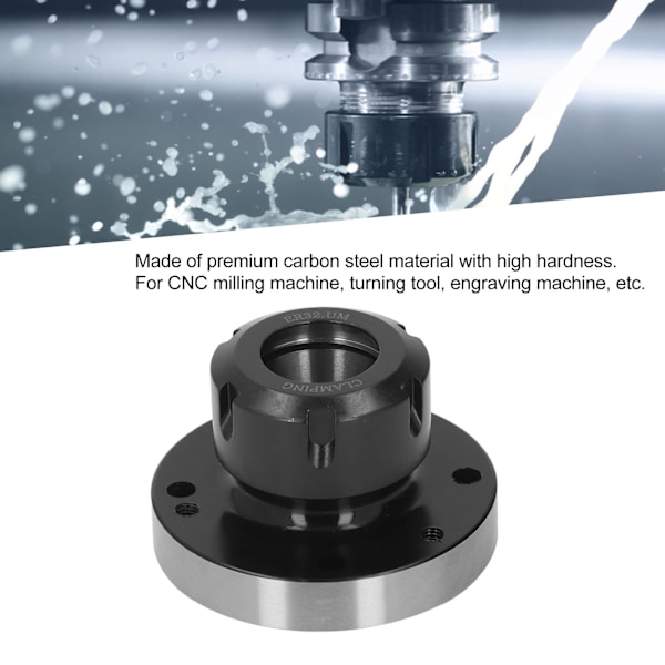 Collet i kolstål, 80 mm diameter, chuck för svarv, tillbehör för CNC-fräs, ER32