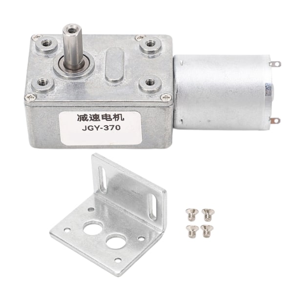 Växelmotor 12mm Enkelaxel Självlåsande Reversibel Maskväxelmotor med Fästbas DC24V 10RPM