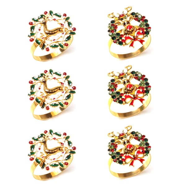 Servietringe til juletræ, sød mini servietring til borddækning, vinter servietspænderholder til Thanksgiving, jul, familiesammenkomst, style 4