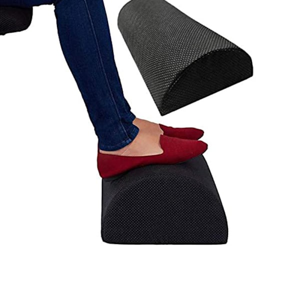 Bärbart Komfort Fotstöd Under Skrivbordet, Halkfri Ergonomisk Fotpallskudde i Memory Foam, Halvcirkelformad Design för Optimal Benavlastning, Förbättra Hållningen