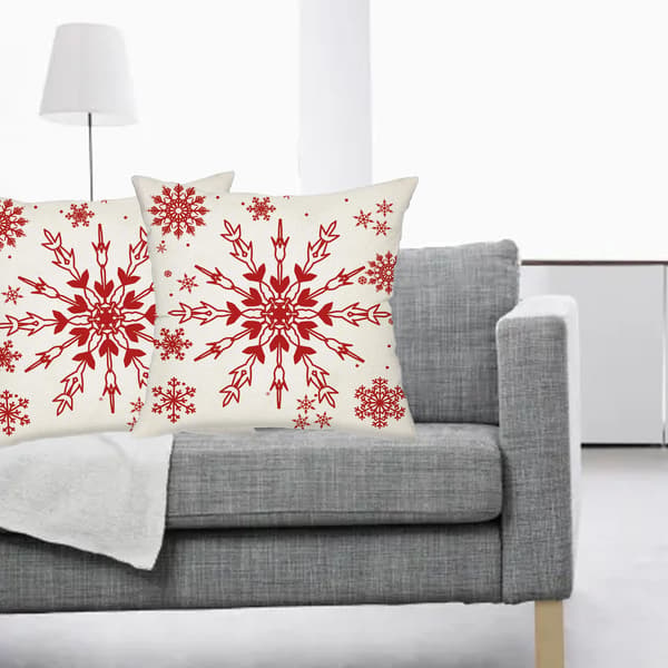 4 st Julkuddar Snöflinga Älg Julgran Julkuddfodral
