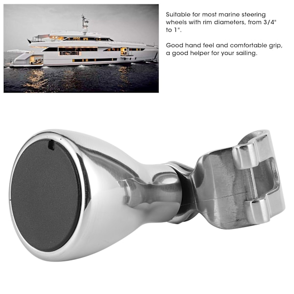 Ratstyre Spinner Knob Håndtag i Krombelagt Aluminium til Marinebåd Yacht
