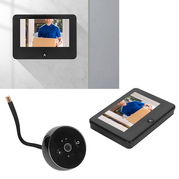 4,5 tum WiFi Smart Digital Dörrtittare Nattseende Rörelsedetektering Fjärrövervakning Visuell Dörrklocka för Hemmet