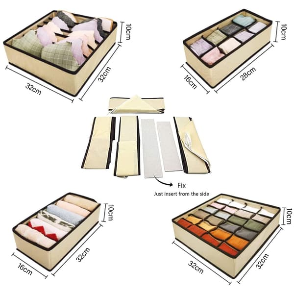 Lingerie Skuffe Organizer Til BH Undertøj, Undertøjs Organizer Dividere Med Foldbart Design Og Non-Woven Materiale For Nem Organisation I