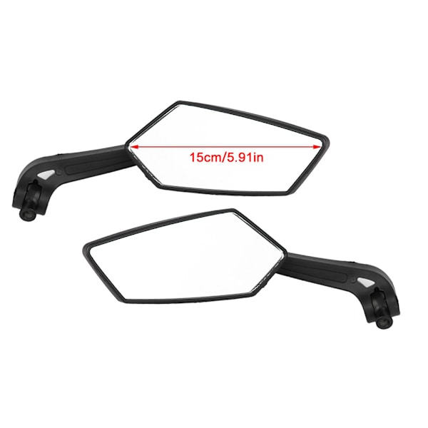 2 stk sett motorsykkel svart l-stang & r-stang retro sidespeil