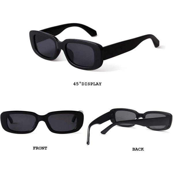 Rektangelsolbriller til kvinder Retro kørebriller 90'er Vintag