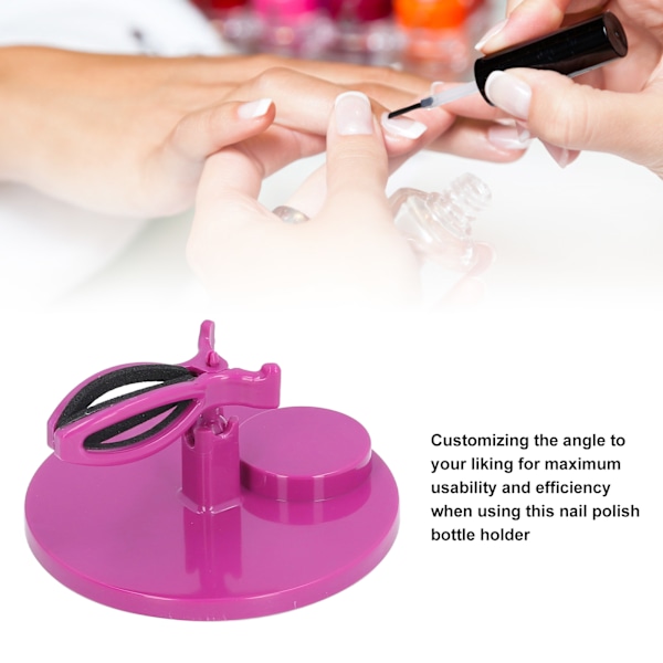 Nagellackshållare Anti-Spill Nagellacksflaskhållare Handsfree Gel Nagel Tillbehör Hållare Nagelkonst Verktyg Klämma Lila