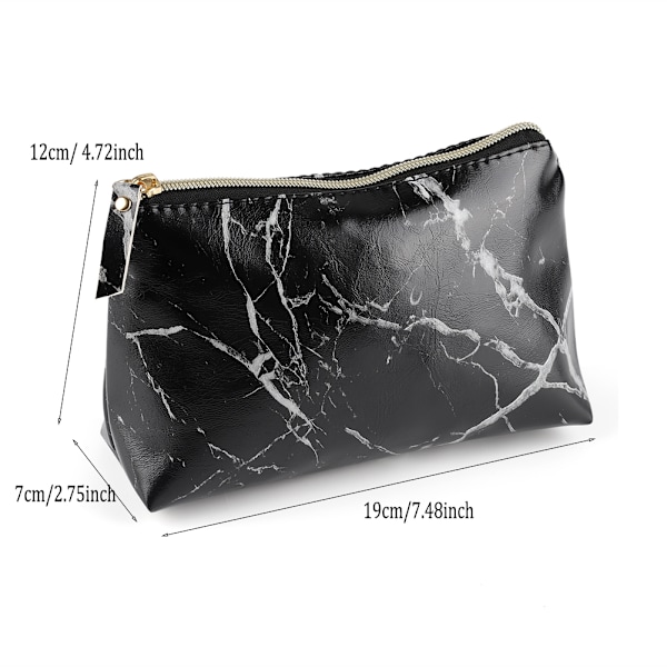 PU Leather Cosmetic Bag Marbleing Cosmetic Bag Storage Cosmetic Bag Cosmetic Case Portable M