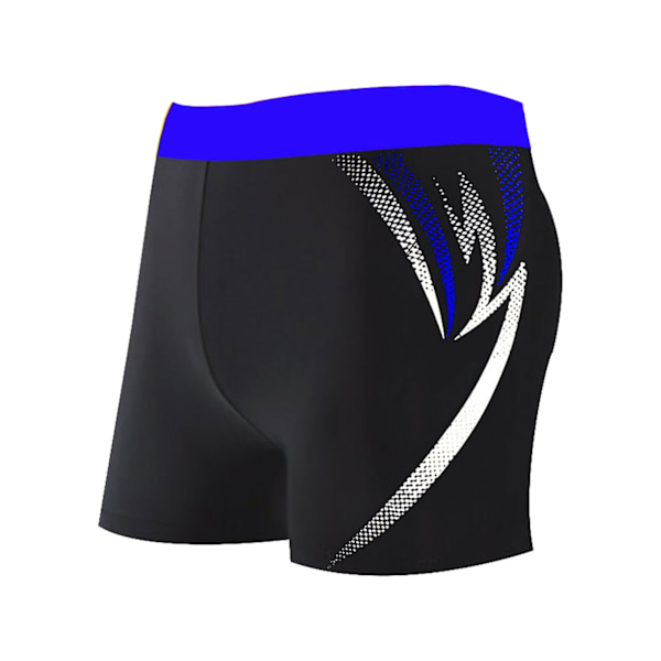 Män Badbyxor Snabbtorkande Stretch Andningsbar Slim Fit Knytband Modetryck Män Badkläder för Simning Mörkblå L (40-80kg / 88.2-176.4lb -)