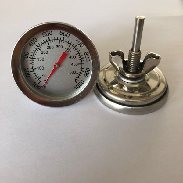 Grilltermometer för utomhusmatlagning, värmebeständig konstruktion i rostfritt stål, värmeindikator, enkel montering, kompakt och delikat design med