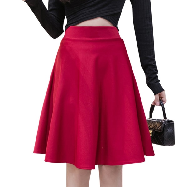 Mid length large swing umbrella skirt A-line skirt